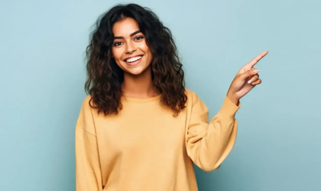 Patient Smiling and Pointing